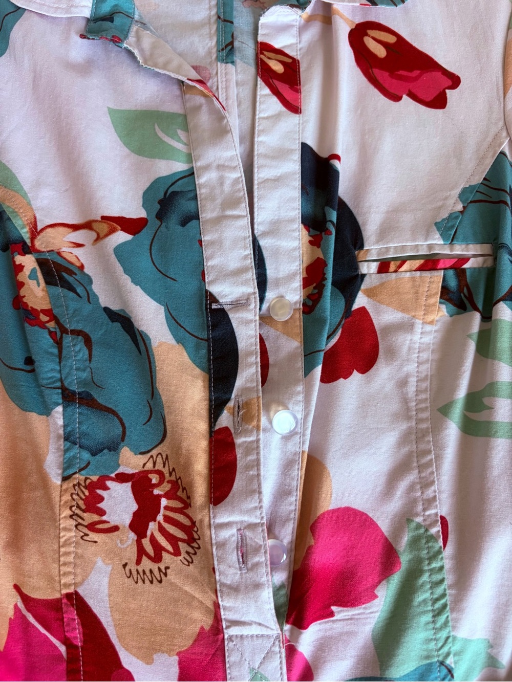 VTG Guess Jeans Authentic Cap-Sleeve Fit & Flare Floral Dress (with pockets!) - Picture 5 of 7